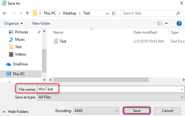 use batch file to crack Windows 7