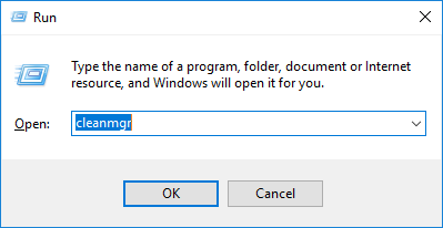 type cleanmgr in the run