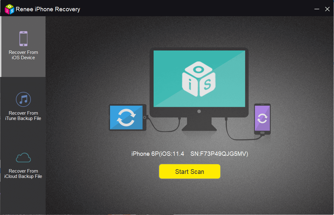 start to scan iphone in renee iphone data recovery