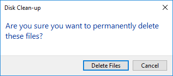 detele temp files in windows 10 permanently