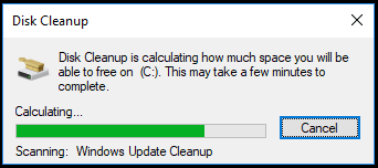 scanning in disk cleanup