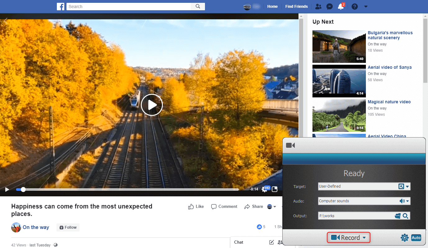 record facebook video with renee screen recorder