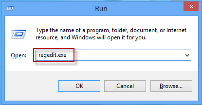 run regedit exe and open registry editor