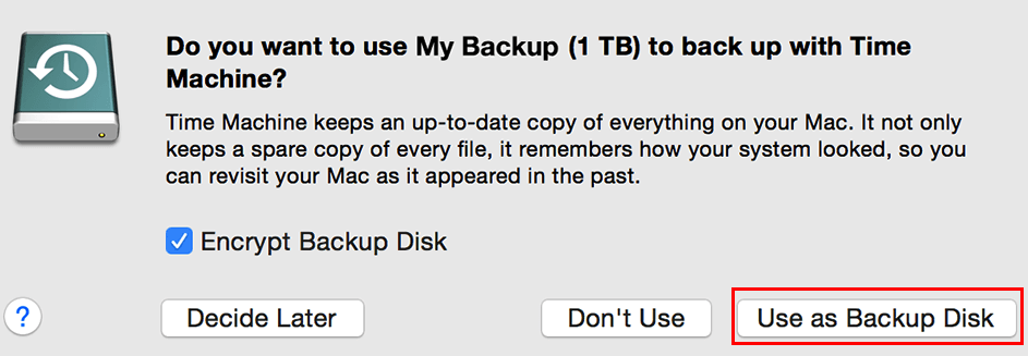 Backup MacBook with Time Machine