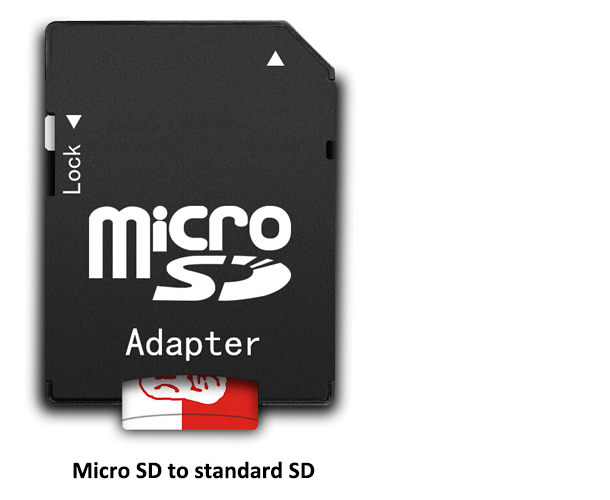 insert micro sd card into card adapter