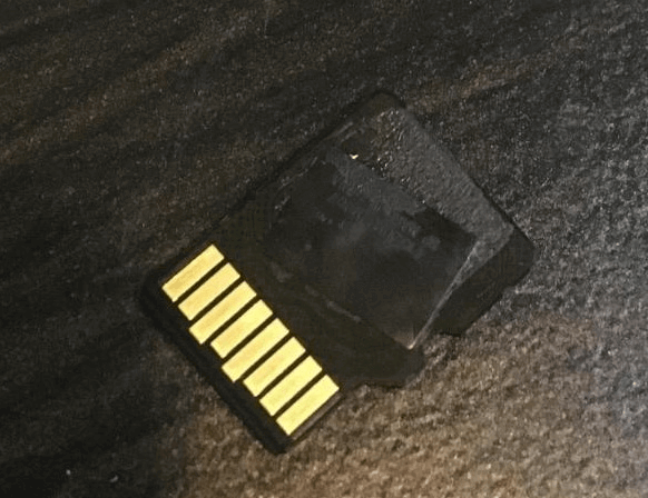 sd card burn to be charred