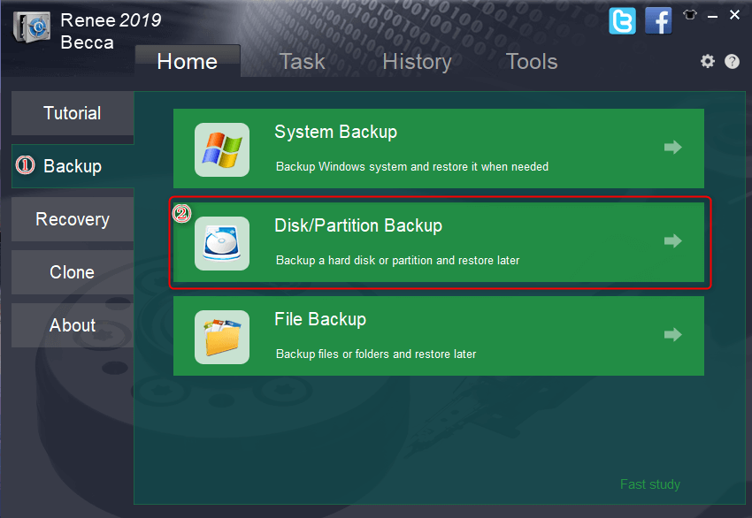 backup data in disks and partitions