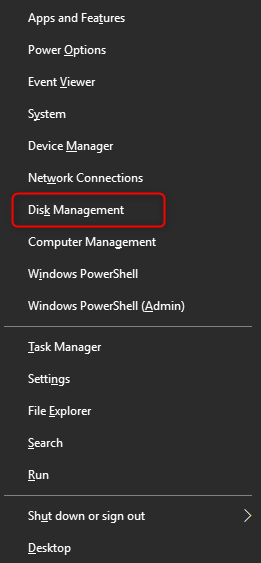 open windows disk management