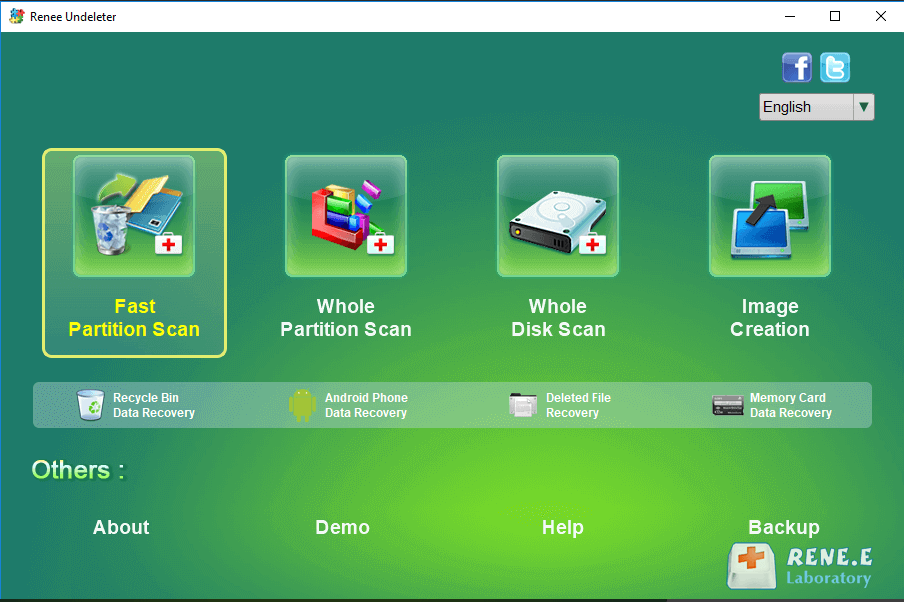 how to recover photos from sd card select the function fast partition scan in renee undeleter