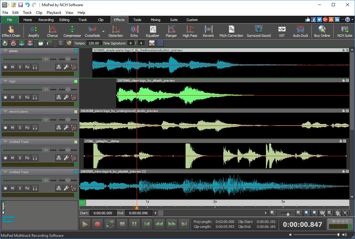 mixpad music mixing software