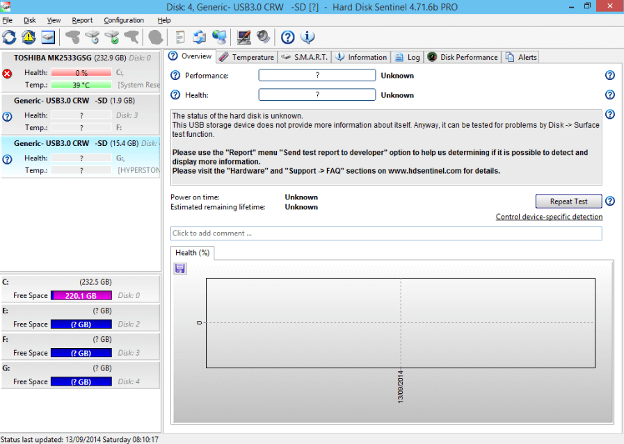 use Disk generic to get information of SD card lifespan