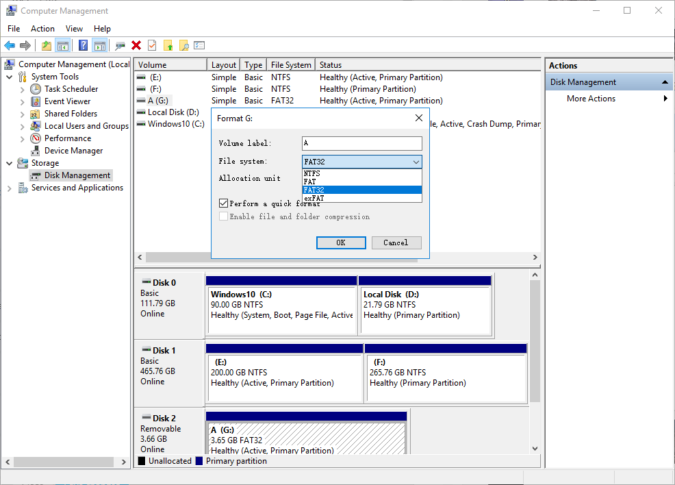 select file system in sd card formatting if sd card is unexpectedly removed