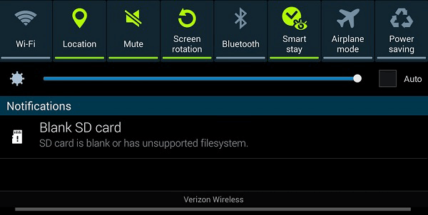 sd card has unsupported file system