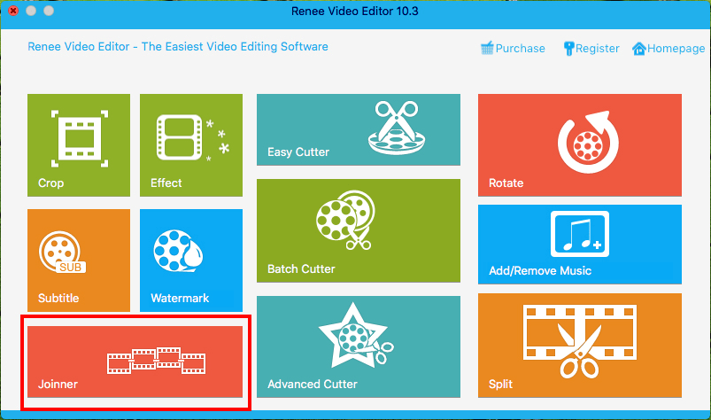 click joiner in renee video editor on mac
