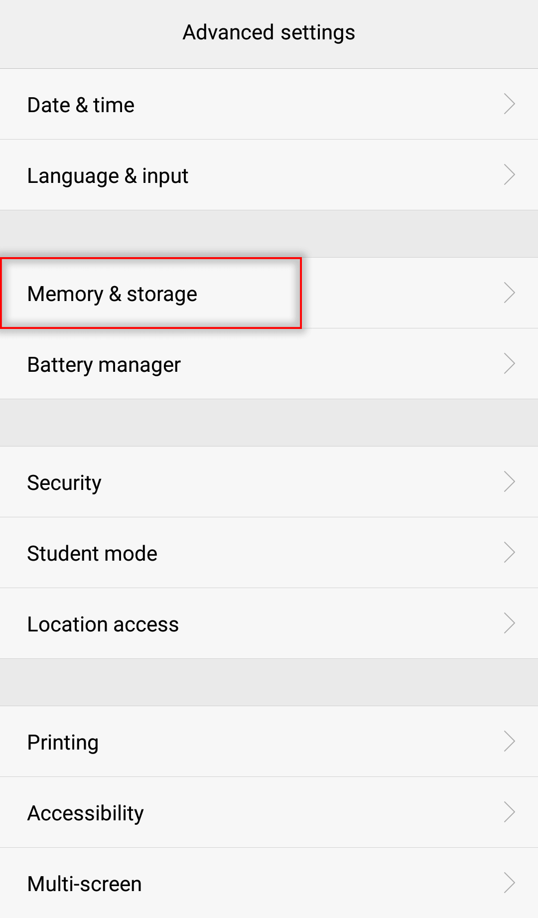 go to the storage location in android