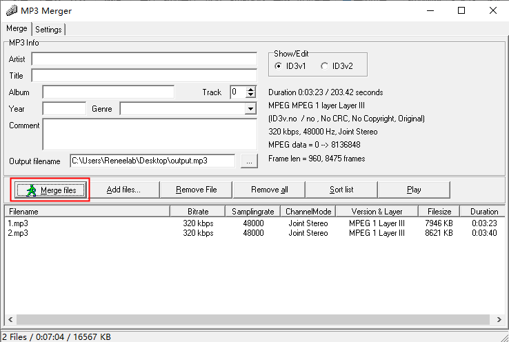 merge audio files in mp3 merger