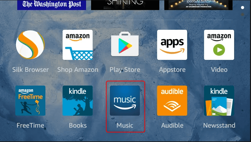 tap music on kindle fire screen