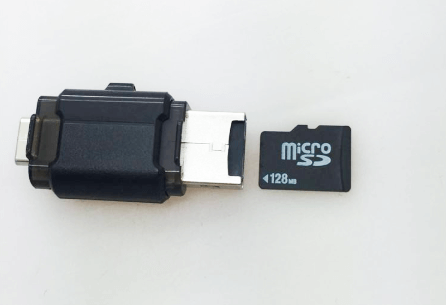 insert micro sd card into card reader