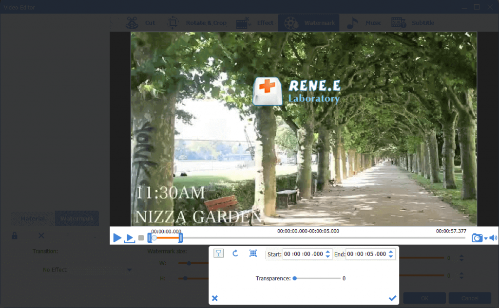 add image as the watermark in renee video editor