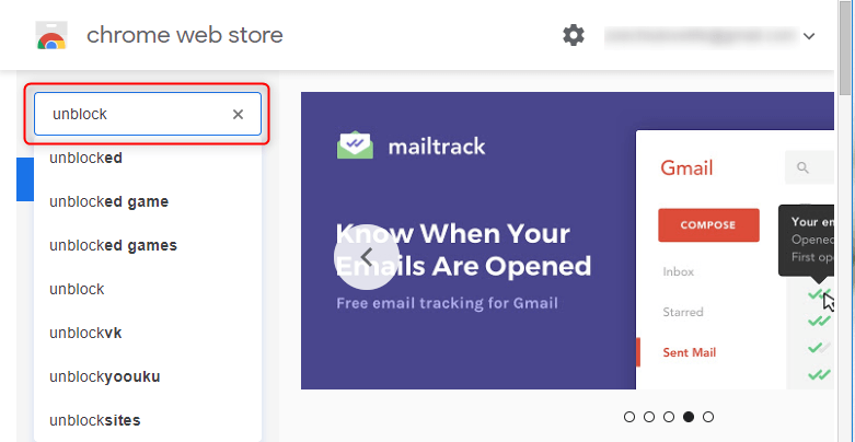 search unblock in chrome web store