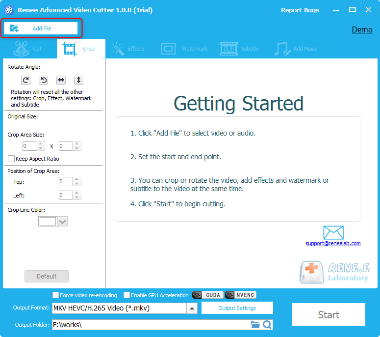 add files in advanced cutter in renee video editor