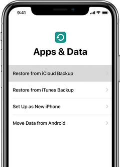 resotre from icloud backup