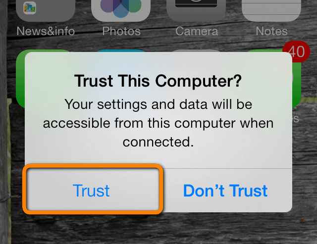 how to trust pc when iphone won't sync with itunes on pc