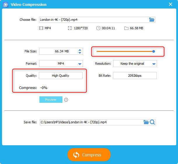 use video compression to compress a video