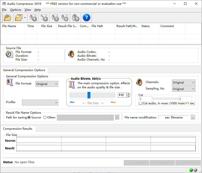 use audio compressor to compress the audio file