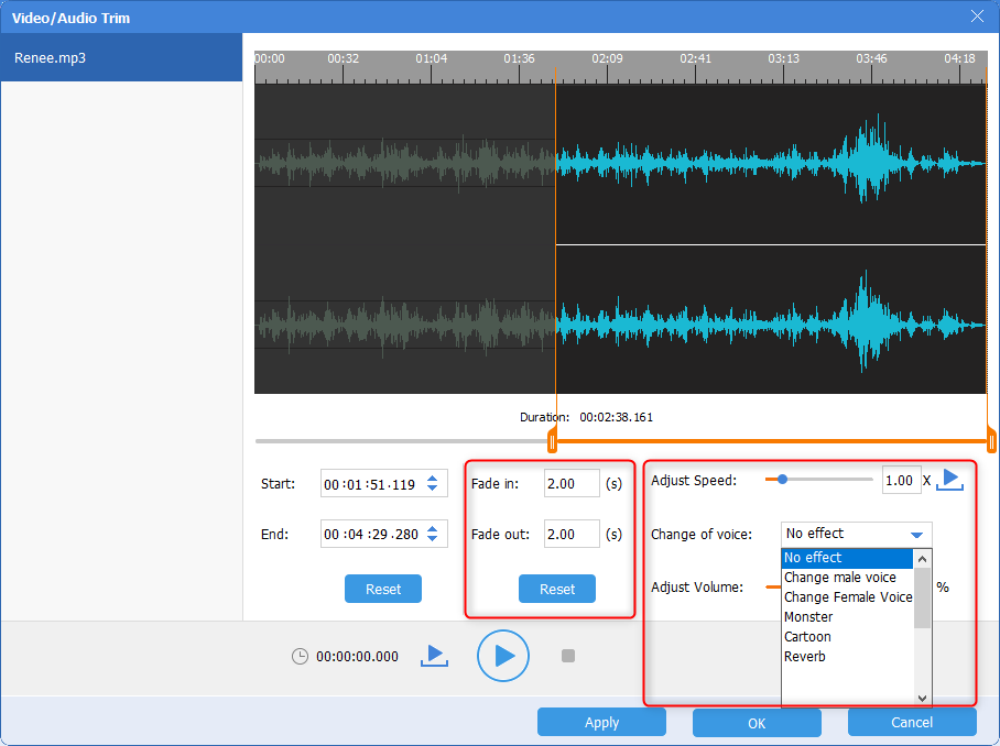 use renee audio converter to add audio effects