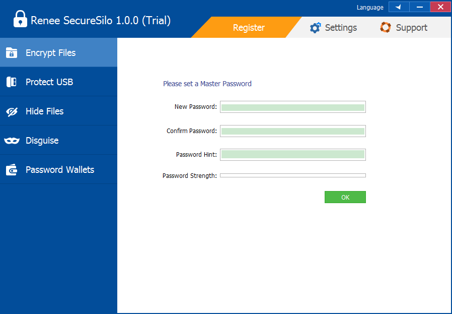 Set Password for Renee Secure Silo