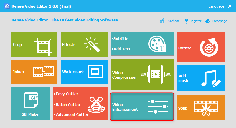 select video enhancement in renee video editor