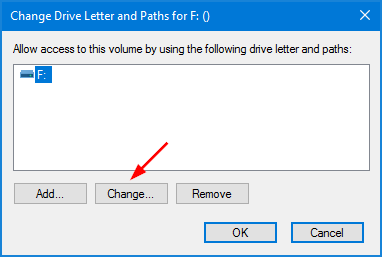 click to change a letter for the disk