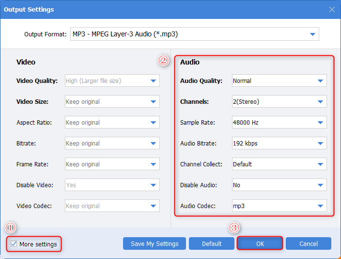 modify more audio settings in renee video editor pro