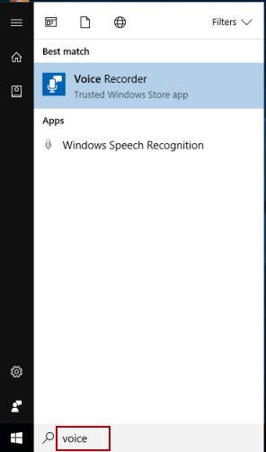 search and open windows voice recorder