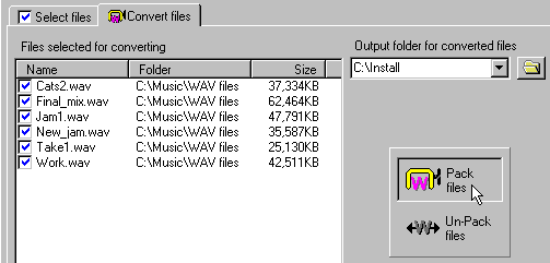 use wavezip to compress the audio file