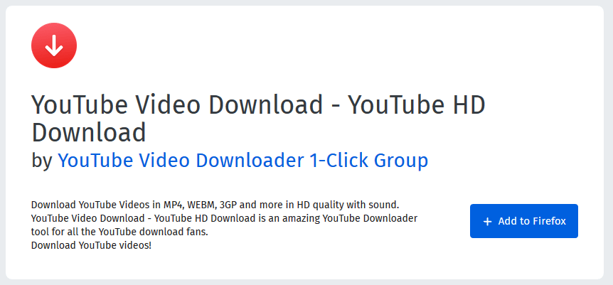 add youtube hd download to firefox addons