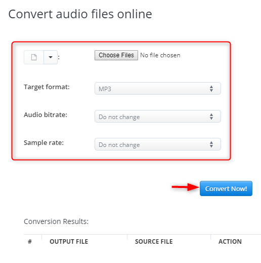 select the suitable bitrate for the audio file on aconvert