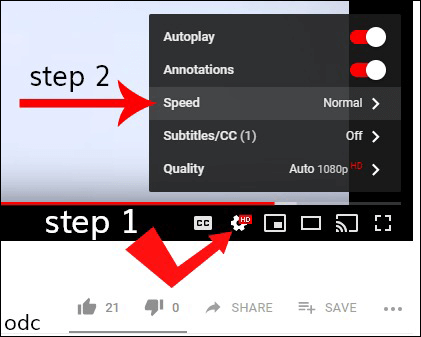 watch youtube page in slow motion