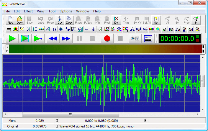 use goldwave to extract sounds from video