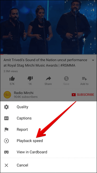 play youtube videos in slow motion in app