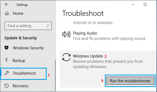 run the trouble shooter in windows update