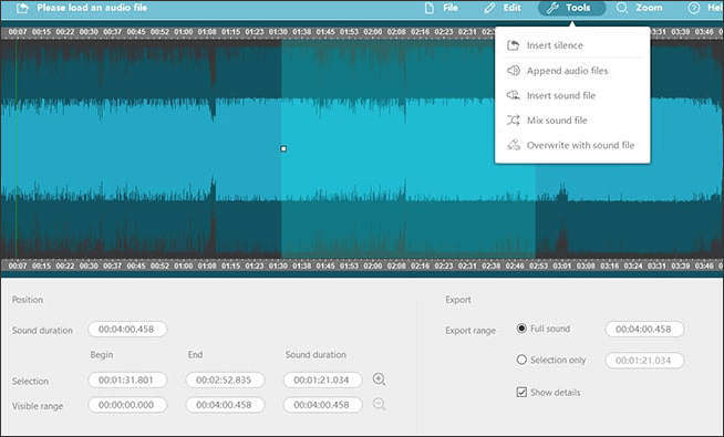 use apowersoft audio editor to crop muisc