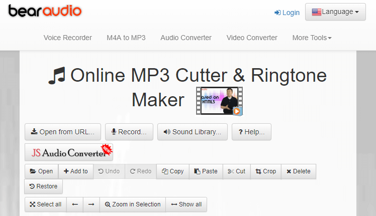 use bear audio editor to crop music online audio editor