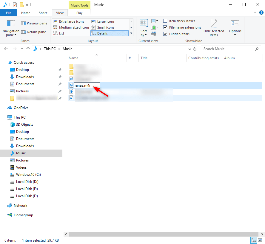rename the file to be m4r as the file extension