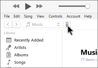 click the ipod icon on itunes