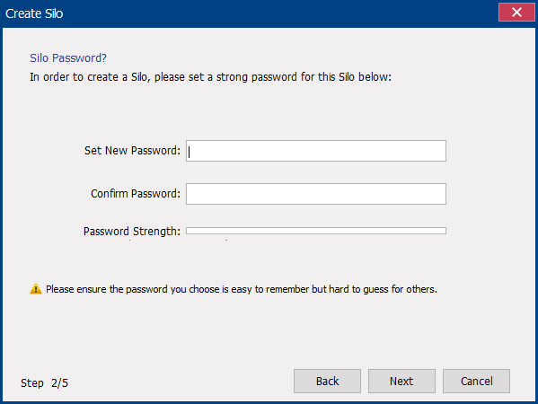 set a new password for the virtual disk in renee secure silo