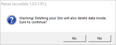 delete the virtual disk in renee secure silo