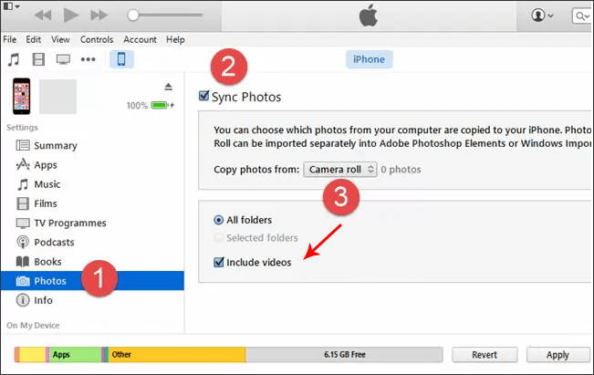 how to transfer videos from computer to iphone with itunes photos