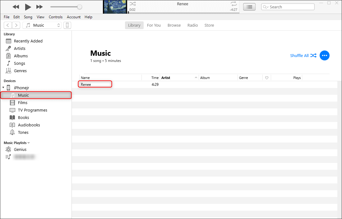 check if music has been added to iphone